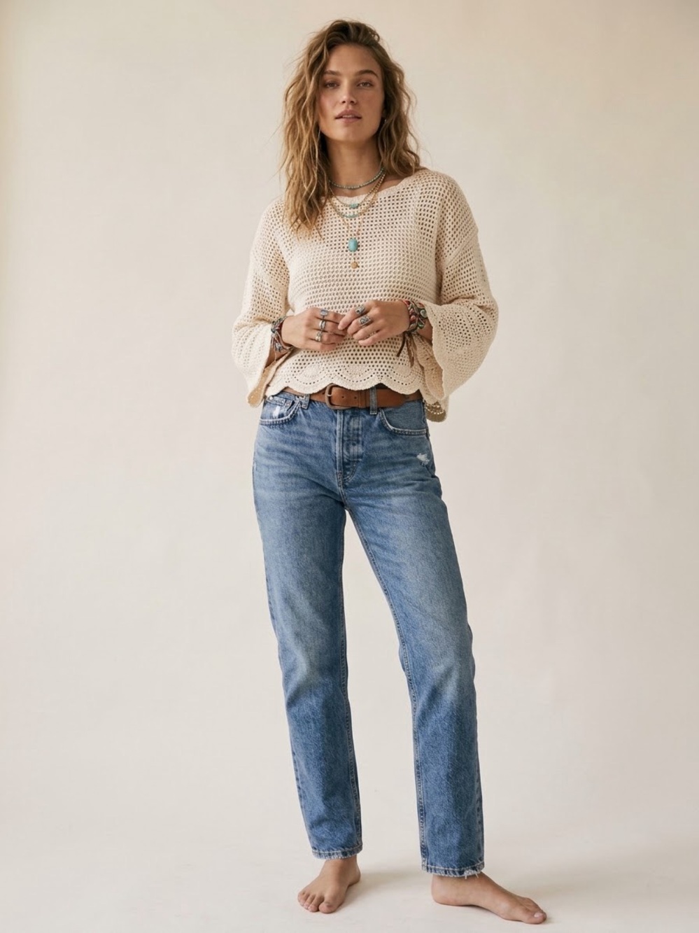 💙 AGOLDE Kye Mid Rise Straight Crop Jeans Medium Wash Size 26